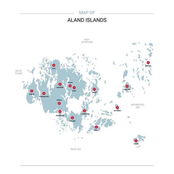 Mapa Vetorial Das Ilhas Aland Modelo Editável Com Regiões Cidades —  Vetores de Stock