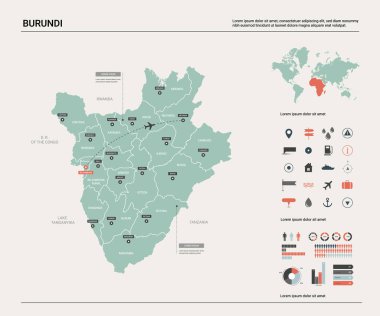 Vektör Haritası Burundi.  