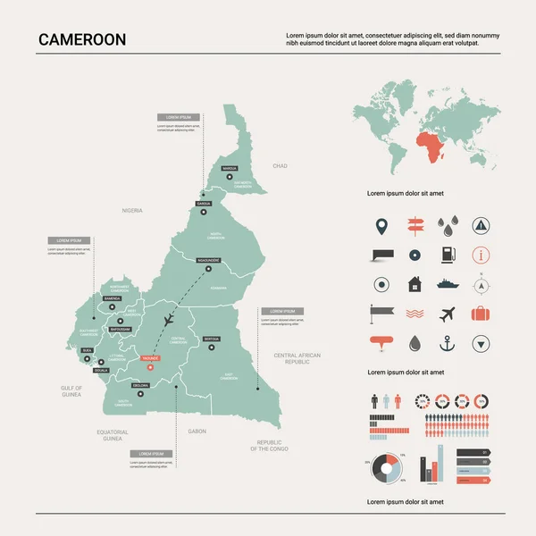 Vector map of Cameroon. — Stock Vector