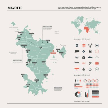 Vector map of Mayotte.  clipart