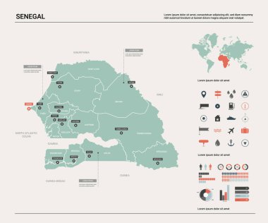 Senegal vektör haritası. 