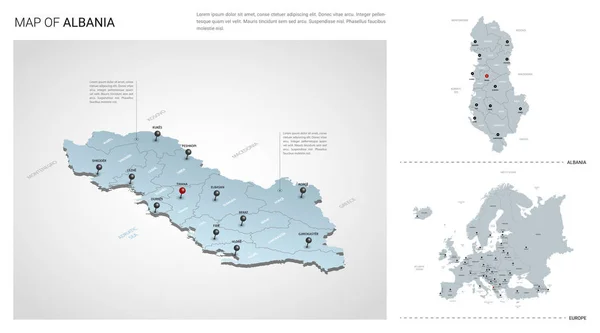 Vektor-Set von Albanien Land. — Stockvektor