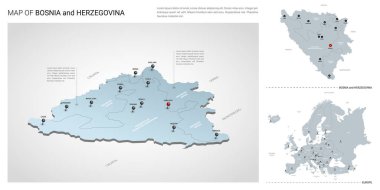 Bosna-Hersek ülkesinin vektör seti.  