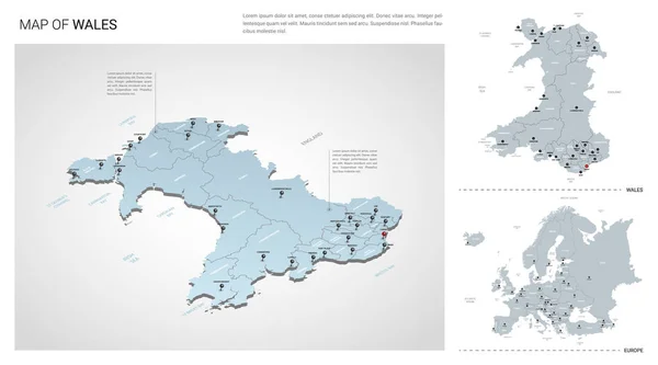 Vektorsatz von wales land. — Stockvektor