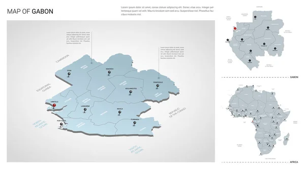 Conjunto vectorial del país Gabón . — Vector de stock