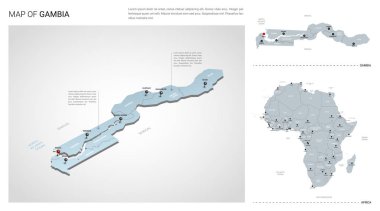 Gambiya ülkesinin vektör seti.  