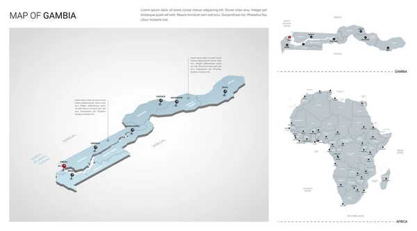 Vektor Set von Gambia Land. — Stockvektor