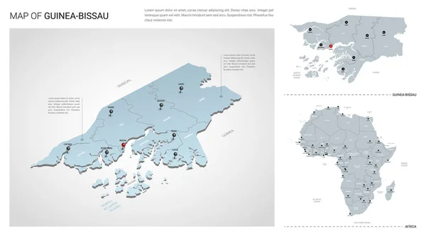 Vektor-Set von Guinea-Bissau-Land. — Stockvektor