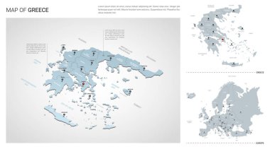 Yunanistan ülkesinin vektör seti. 