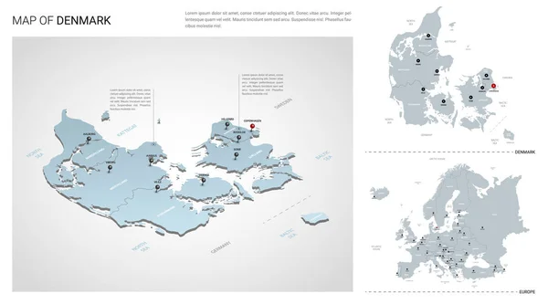 Vector set of Denmark country. — Stock Vector