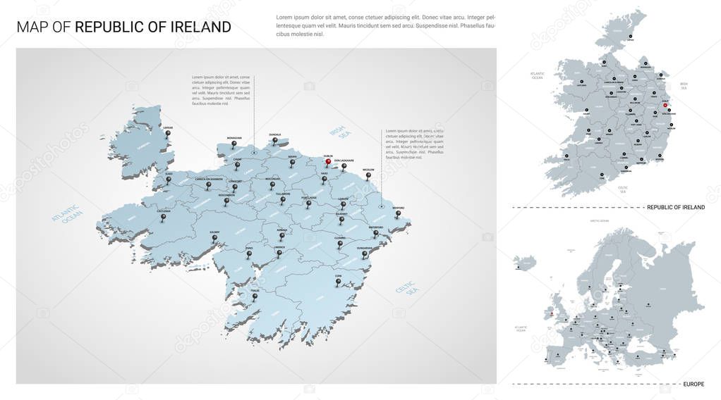 Vector set of  Republic of Ireland.  