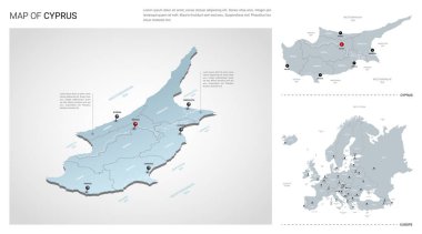 Kıbrıs ülkesinin vektör seti. 
