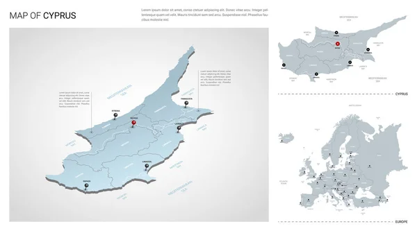 Vektor Satz von Zypern Land. — Stockvektor