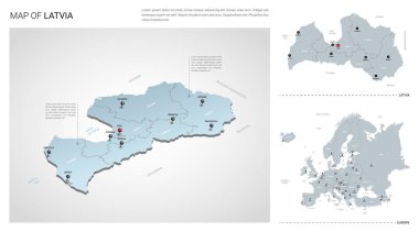 Letonya ülkesinin vektör seti.  