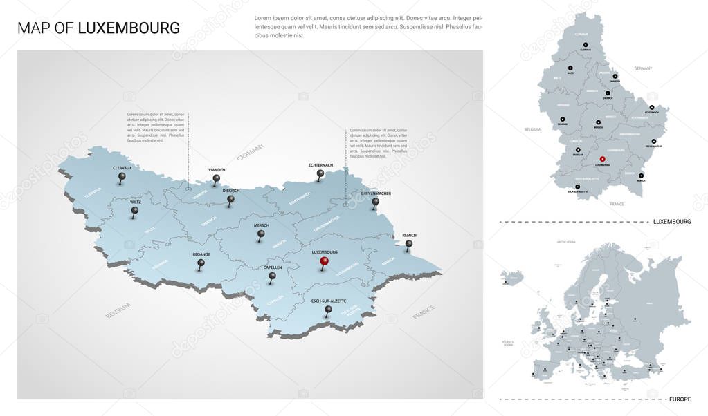Vector set of Luxembourg country. 