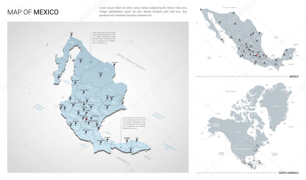 Vector set of Mexico country. 