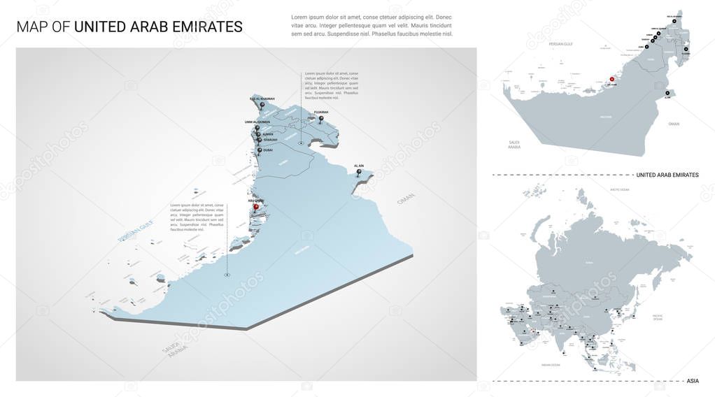 Vector set of United Arab Emirates country.  