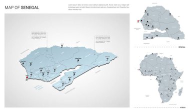 Senegal ülkesinin vektör seti.  