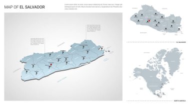 El Salvador ülkesinin vektör seti. 