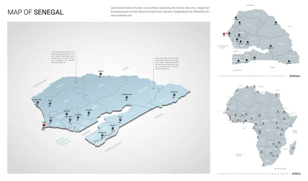 Ensemble vectoriel du pays Sénégal . — Image vectorielle