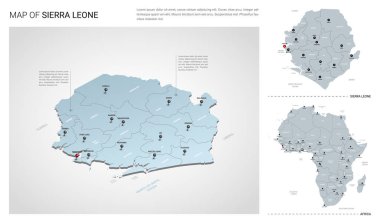 Sierra Leone ülkesinin vektör seti.  