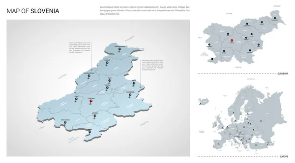Conjunto de vectores del país de Eslovenia . — Vector de stock