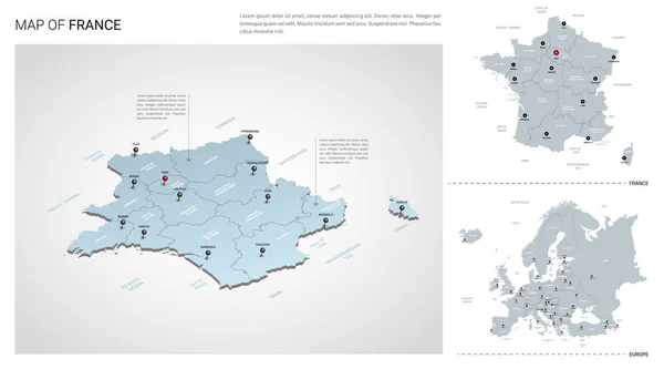 Vektor Satz von Frankreich Land. — Stockvektor