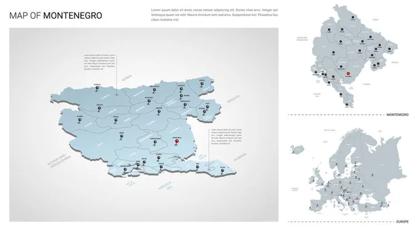 Conjunto de vectores del país Montenegro . — Vector de stock