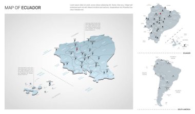 Ekvador ülkesinin vektör seti.  