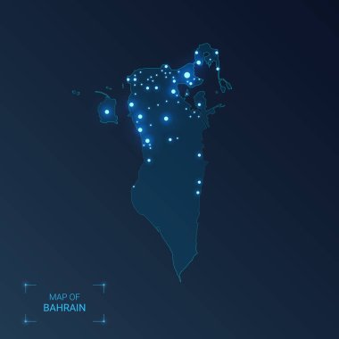 Şehirlerle Bahreyn haritası. 