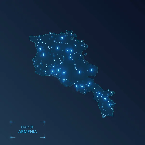 Armenia mapa con ciudades . — Archivo Imágenes Vectoriales