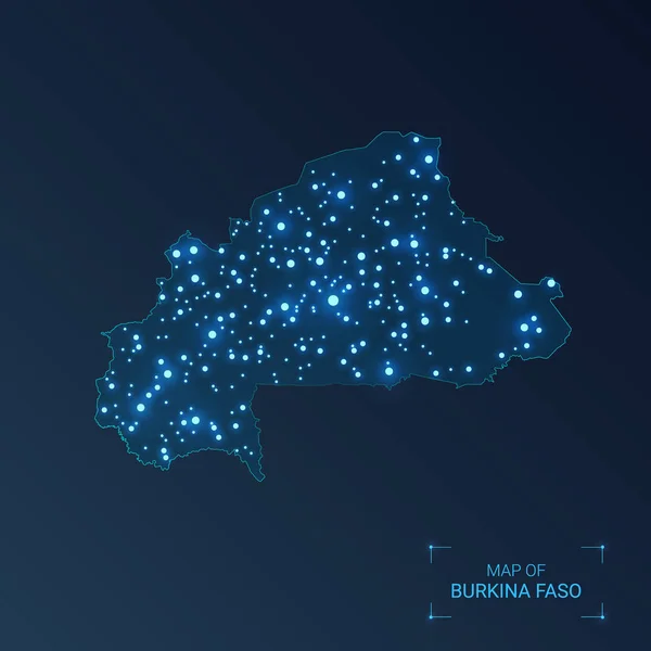 Burkina Faso mapa con las ciudades . — Archivo Imágenes Vectoriales