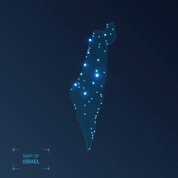 Israël carte avec les villes . — Image vectorielle