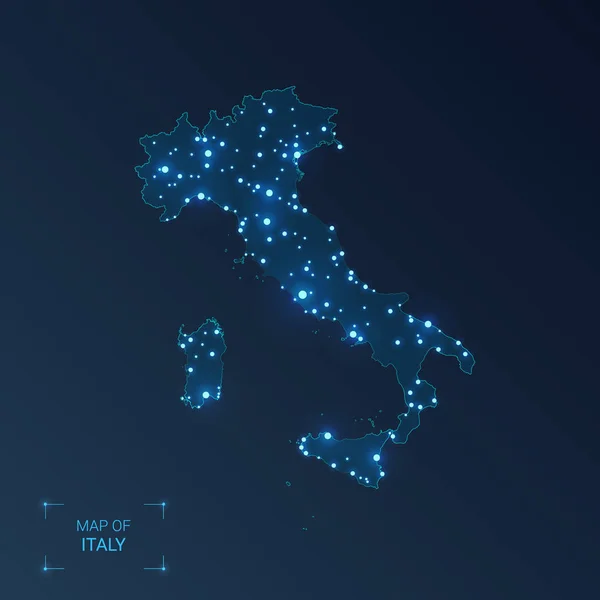 Italien Karte mit Städten. — Stockvektor