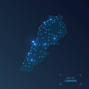 Şehirli Lübnan haritası.