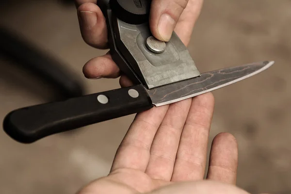 Asıl Şam Çelik Bıçak Bileme Denetler — Stok fotoğraf