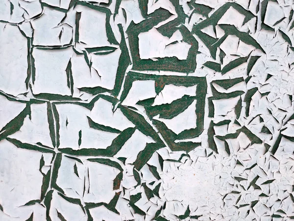 Texture Painted Wall Peeling White Paint Which Covered Large Green — Stock Photo, Image