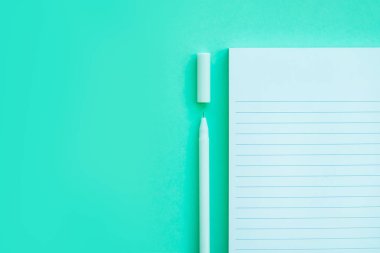 İleti örneği flatlay defter ile