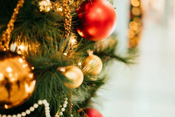 Kerstboom decoratie achtergrond — Stockfoto