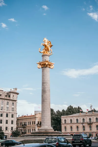 Tbilisi Georgia Agosto 2018 Veduta Panoramica Sulle Bellissime Strade Tbilisi — Foto Stock