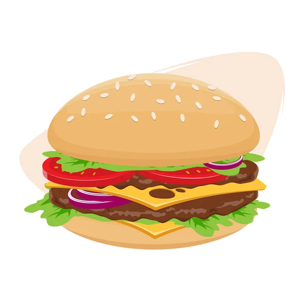 Isolated Vector Illustration Burger — Stock Vector