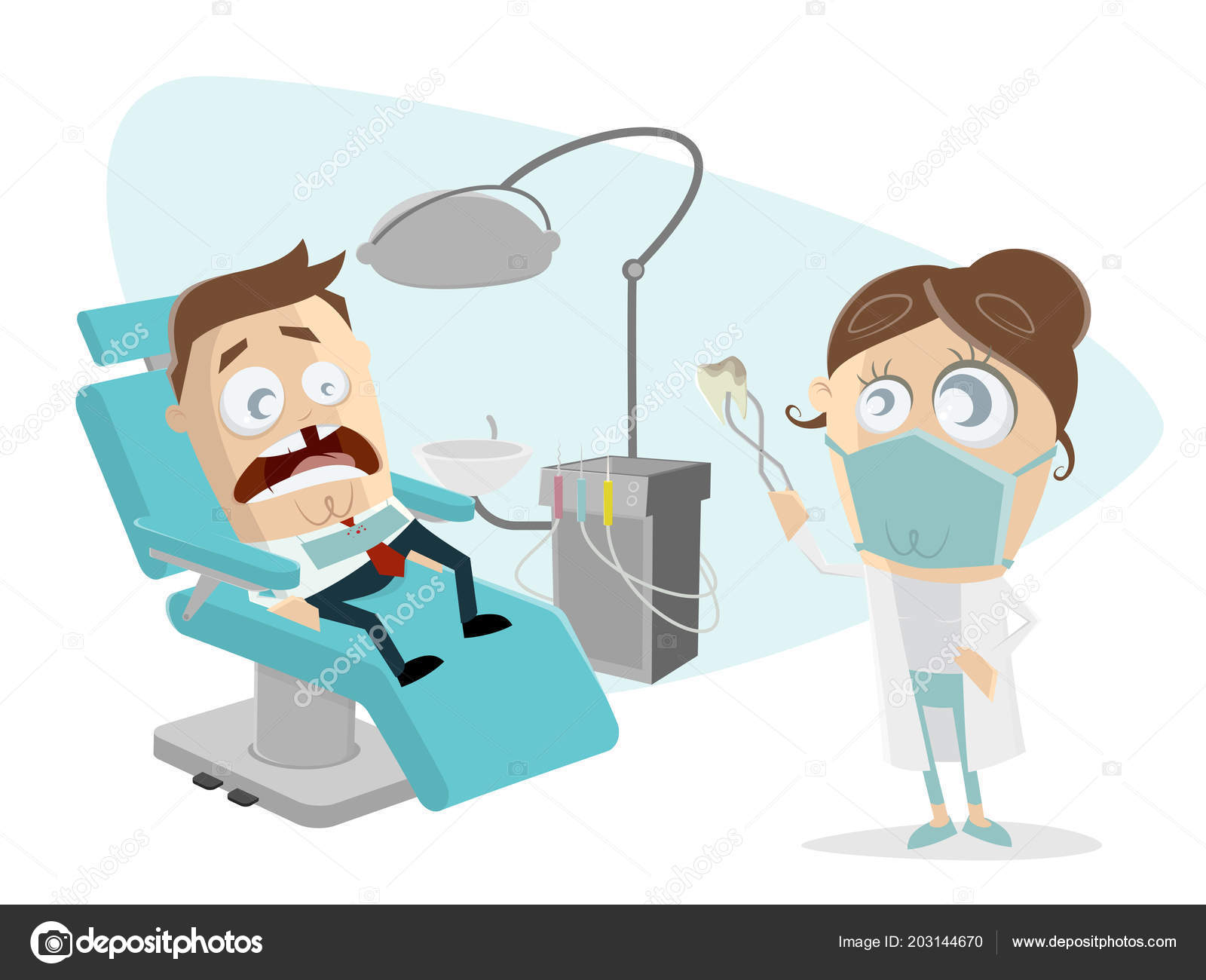 Funny Cartoon Man Dentist Stock Vector Image by © #203144670