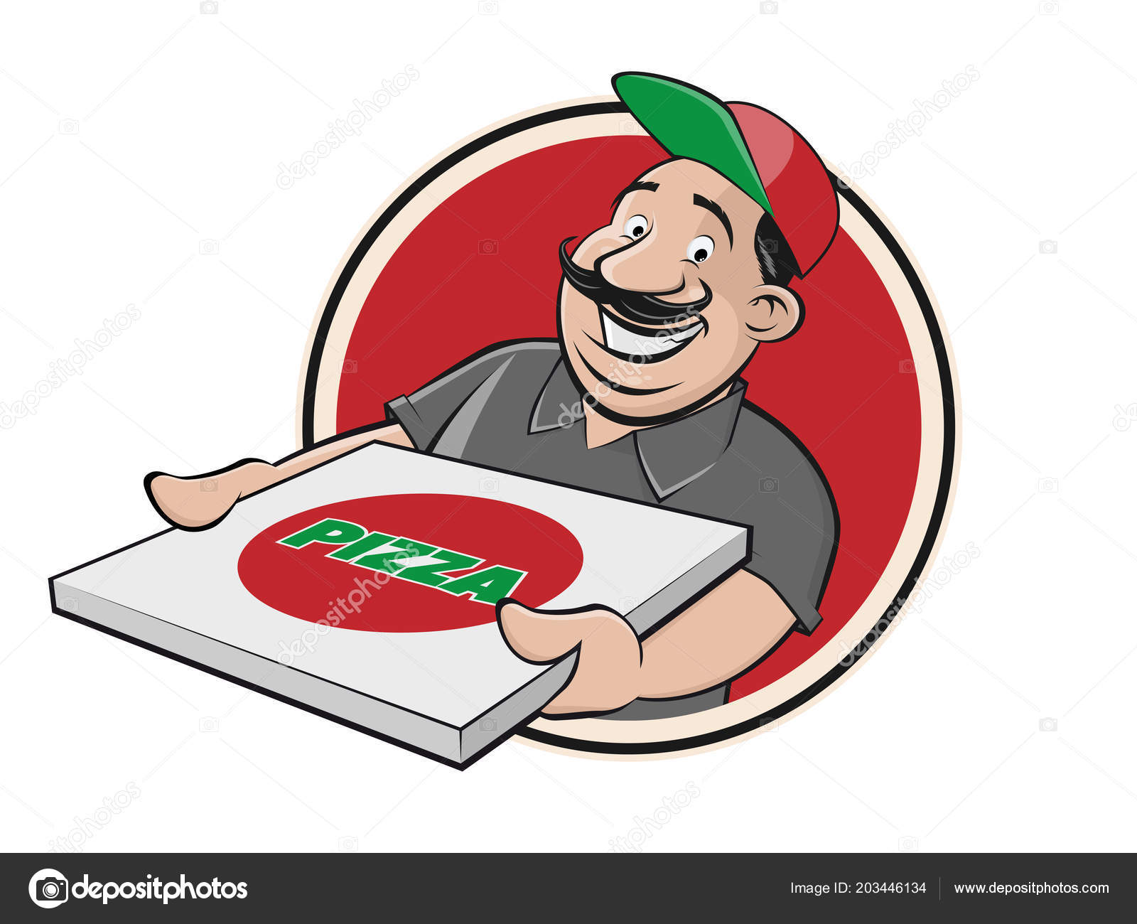 Pizza Entrega Chico Stock Logo vector, gráfico vectorial © shockfactor