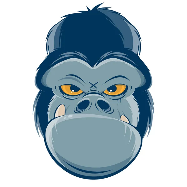 Arg Gorilla Huvud Clipart — Stock vektor