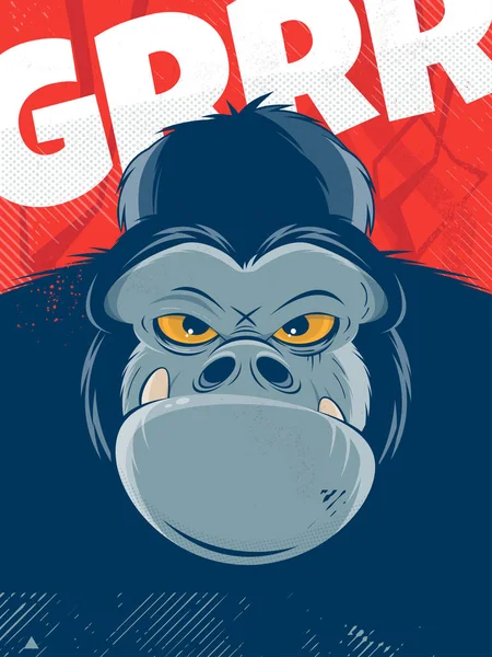 Clipart Arg Gorilla Bakgrund — Stock vektor