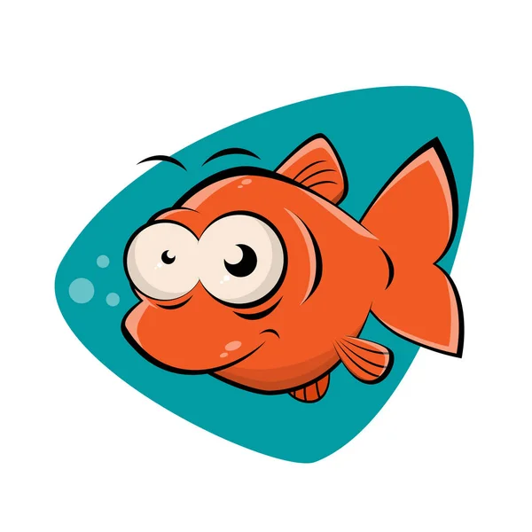 Divertente Clipart Pesce Sorridente — Vettoriale Stock