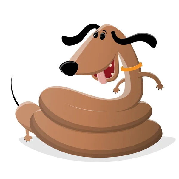 Divertida Ilustración Dibujos Animados Una Serpiente Dachshund — Vector de stock