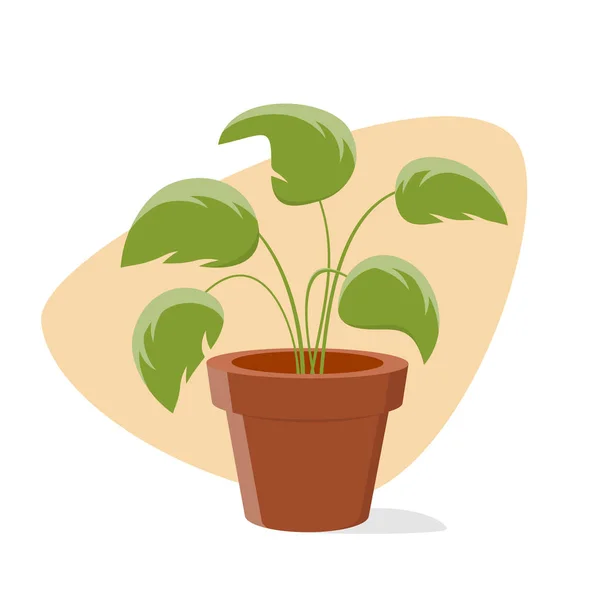 Clipart Una Planta Interior Una Maceta — Vector de stock