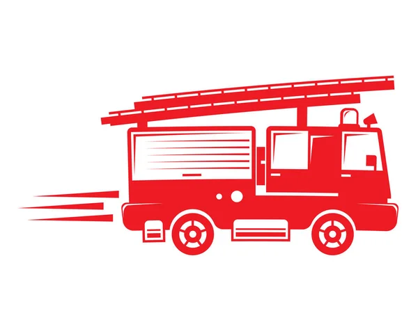 Kırmızı Bir Firetruck Izole Gösteren Resim — Stok Vektör