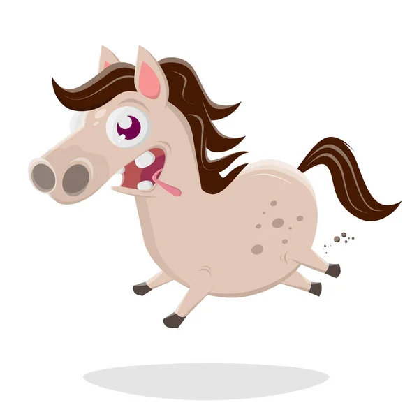 Dibujo Animado Divertido Ilustración Caballo Loco — Vector de stock